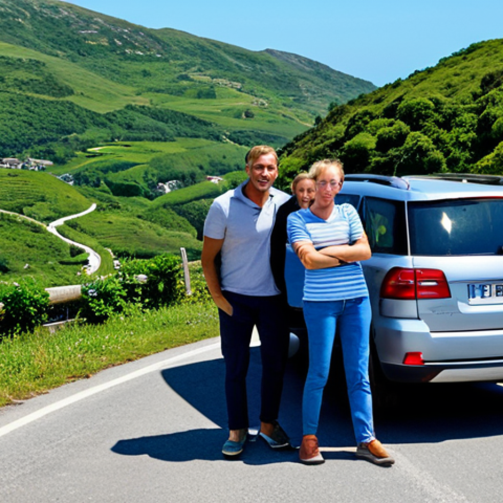 세인트헬레나 렌터카 이용법 - **

A sturdy 4x4 parked on a winding road in Sainte-Hélène, surrounded by lush green hills and ocean...