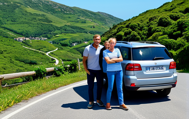 세인트헬레나 렌터카 이용법 - **

A sturdy 4x4 parked on a winding road in Sainte-Hélène, surrounded by lush green hills and ocean...