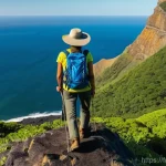 세인트헬레나 대중교통 - **Prompt: "A solo female hiker, mid-30s, with a sturdy backpack and appropriate outdoor clothing (hi...