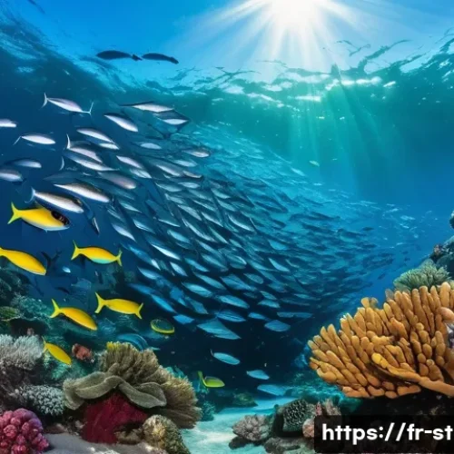 세인트헬레나 낚시 가능 지역 - **Prompt:** "An breathtaking underwater scene revealing the extraordinary marine biodiversity of Sai...